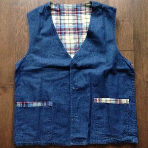 Denim Flannel-line Vest